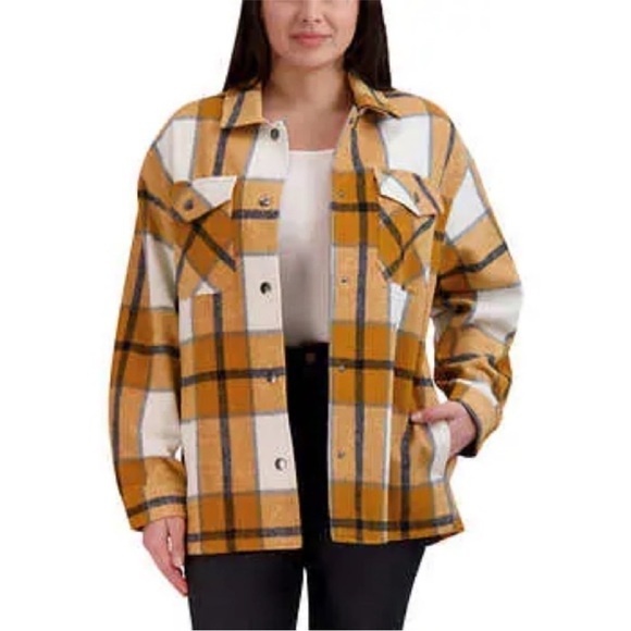 MOUNTAIN WOOL BLEND OVERSIZED PLAID SHACKET SIZE XL EUC - Picture 1 of 10